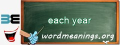 WordMeaning blackboard for each year